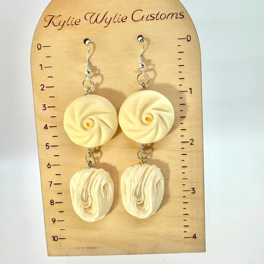 Dumpling & Noodle Earrings - Cute Foodie Dangles - Cozy Asian Aesthetic